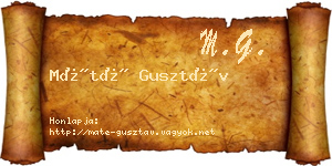 Máté Gusztáv névjegykártya